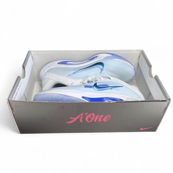 Nike Shoes Womens 8 White Light Blue A'ja Basketball Shiny Fits 7.5 New - Picture 11 of 13